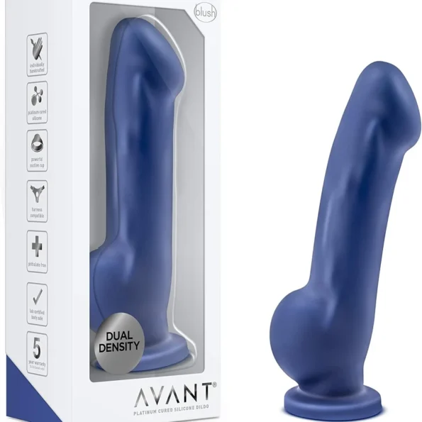 Blush Avant D8 Ergo Indigo Dual-Density Silicone Dildo