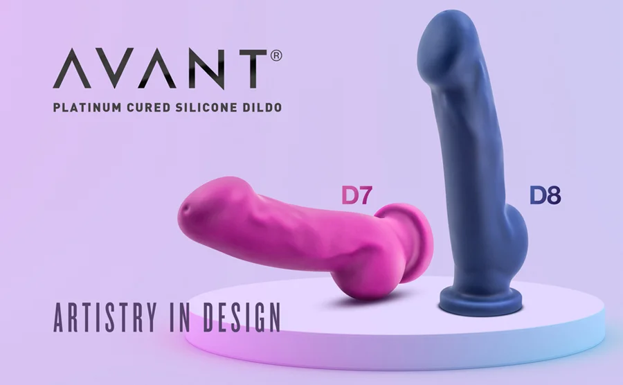 Blush Avant D8 Ergo Indigo Dual-Density Silicone Dildo