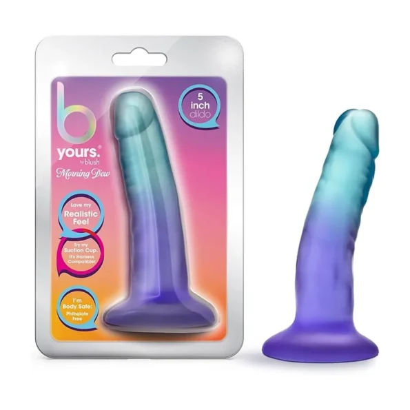 Blush B Yours Morning Dew 5in Suction Cup Sapphire Dildo