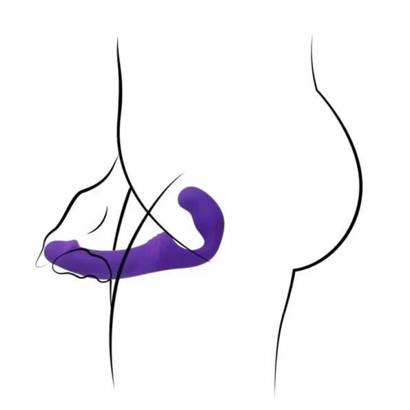 Double Rider Strapless Strap-On Dual Heads Vibrator for Couples