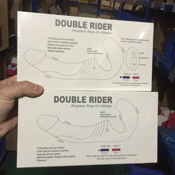 Double Rider Strapless Strap-On Dual Heads Vibrator for Couples
