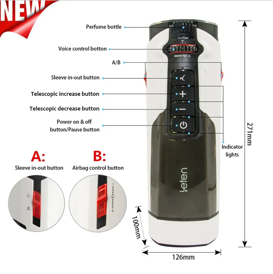 Leten Future Pro Automatic Telescopic Masturbator