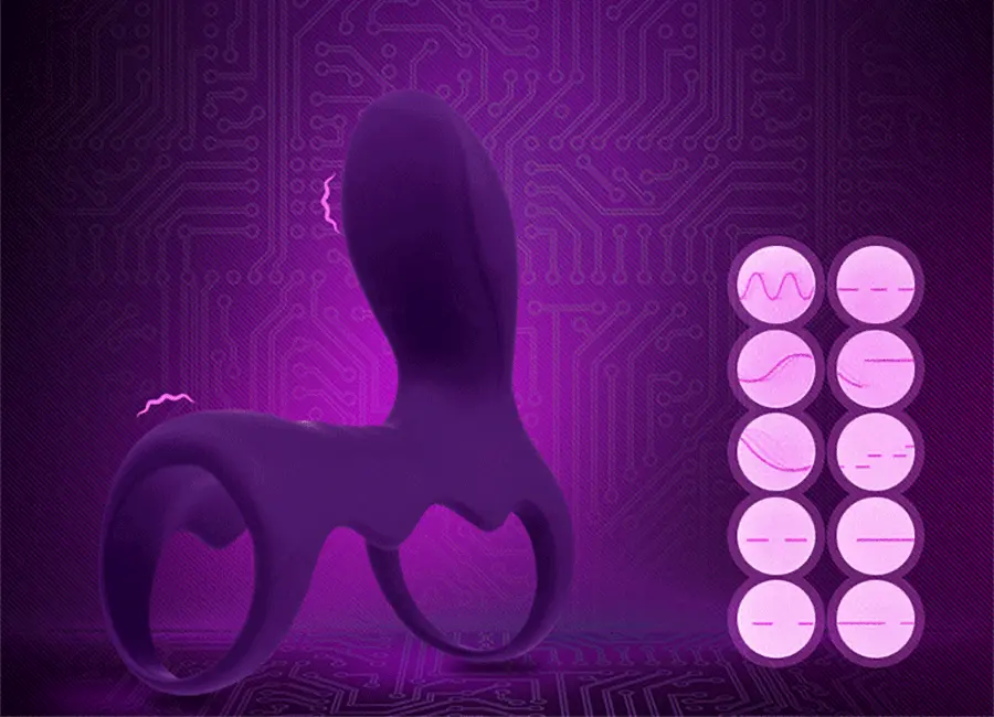 OMYSKY Dual Vibrating Silicone Delay Cock Ring