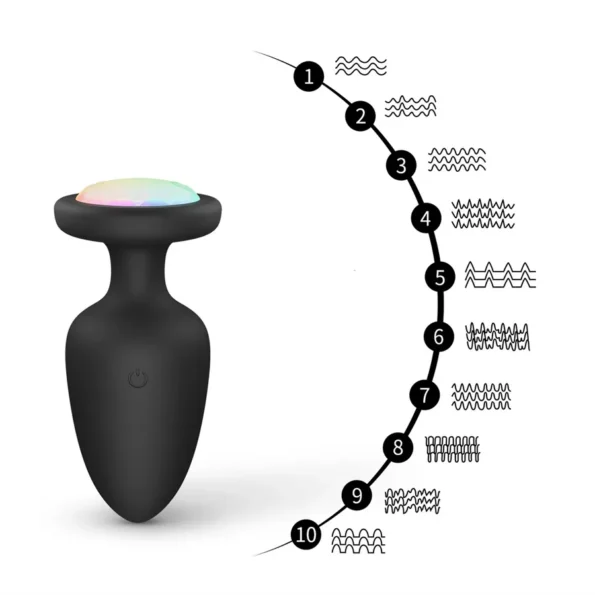 RUBY 10 Light-Up LED Vibrating Remote Butt Plug